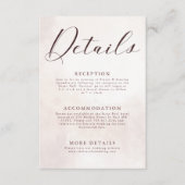 Elegante Floral Boho bruiloft details Informatiekaartje (Voorkant)