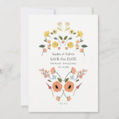 Elegante Floral Boho Bruiloft Save the Date (Voorkant)