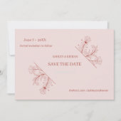 Elegante Floral Boho Bruiloft Save the Date (Voorkant)