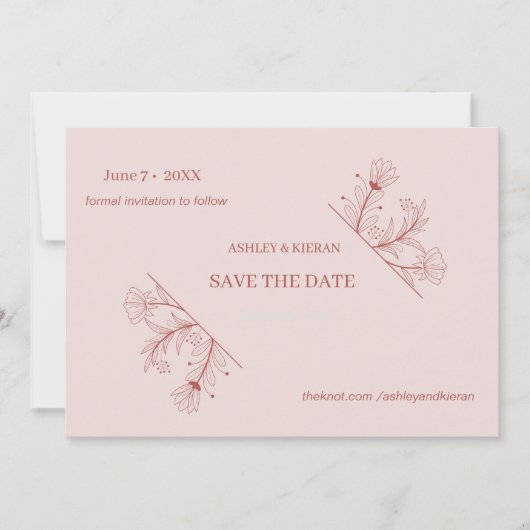 Elegante Floral Boho Bruiloft Save the Date (Voorkant)