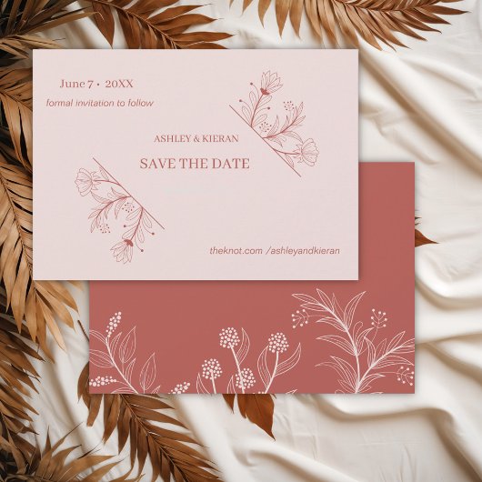 Elegante Floral Boho Bruiloft Save the Date