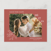 Elegante Floral Boho Bruiloft Save the Date Briefkaart (Voorkant)