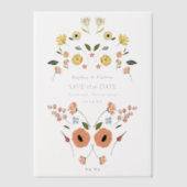 Elegante Floral Boho Bruiloft Save the Date Vellum Uitnodigingen (Voorkant)