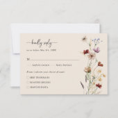 Elegante Floral Boho RSVP-kaart RSVP Kaartje (Voorkant)