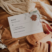 Elegante Floral Boho RSVP-kaart RSVP Kaartje