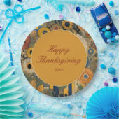 Elegante Floral Boho Thanksgiving Papieren Bordje (Feest)