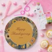 Elegante Floral Boho Thanksgiving Papieren Bordje (Feest)