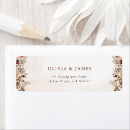 Elegante Floral Boho Wedding Retouradres Etiket