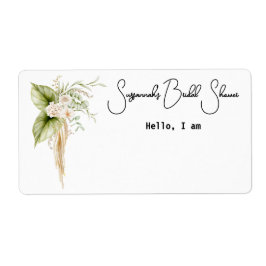 Elegante Floral Border Papier Label Naam Tag
