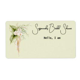 Elegante Floral Border Papier Label Naam Tag