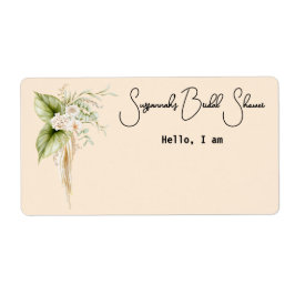 Elegante Floral Border Papier Label Naam Tag