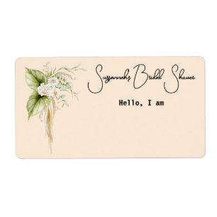 Elegante Floral Border Papier Label Naam Tag