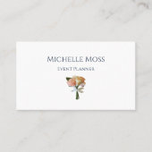 Elegante Floral Botanical Blush Rozen Event Planne Visitekaartje (Voorkant)