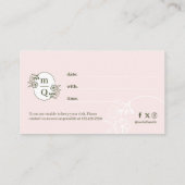 Elegante Floral Botanical Monogram Crest Logo Bran Afsprakenkaartje (Achterkant)