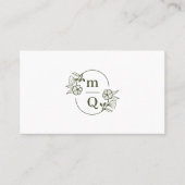 Elegante Floral Botanical Monogram Crest Logo Bran Afsprakenkaartje (Voorkant)