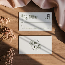 Elegante Floral Botanical Monogram Crest Logo Bran Afsprakenkaartje