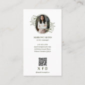 Elegante Floral Botanical Monogram Crest Logo Bran Visitekaartje (Achterkant)