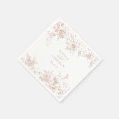 Elegante Floral  Botanische Blush Bruiloft Servet (Hoek)