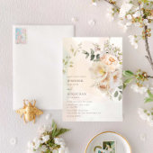 Elegante Floral Botanische Bruiloft Uitnodiging