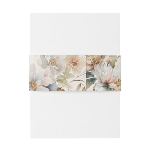 Elegante  Floral Botanische bruiloft Uitnodigingen Wikkel (Achterkant Voorbeeld)