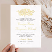 Elegante Floral  Botanische Classic Bruiloft Folie Uitnodiging