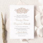 Elegante Floral  Botanische Classic Bruiloft Folie Uitnodiging