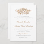 Elegante Floral  Botanische Classic Bruiloft Kaart (Voorkant / Achterkant)