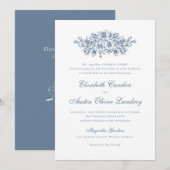 Elegante Floral  Botanische Classic Bruiloft Kaart (Voorkant / Achterkant)