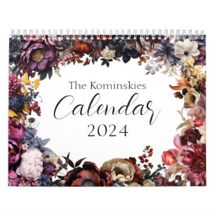 Elegante Floral Botanische Kalender