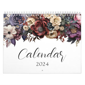Elegante Floral Botanische Kalender