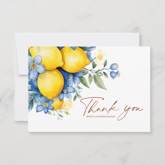 Elegante Floral Botanische Moderne Bruiloft Bedankkaart (Voorkant)