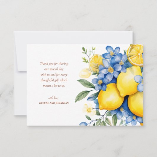 Elegante Floral Botanische Moderne Bruiloft Bedankkaart (Achterkant)