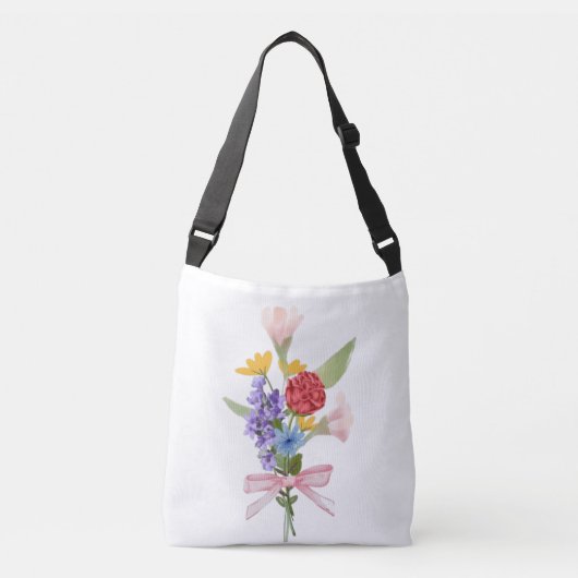 Elegante Floral Bouquet Canvas tas – Stijlvol Dage (Voorkant)