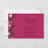 Elegante Floral Bourgogne RSVP Kaartje (Voorkant)