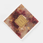 Elegante Floral Bourgondië Blush Gold bruiloft ser Servet (Hoek)