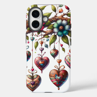 Elegante Floral Branch Sketch Telefoonhoes iPhone 16 Hoesje