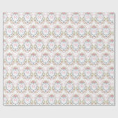 Elegante Floral Bridal Crest Cadeaupapier (Vlak)