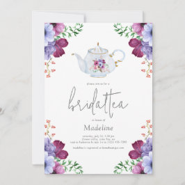 Elegante Floral Bridal Tea Bridal Shower Uitnodigi Kaart