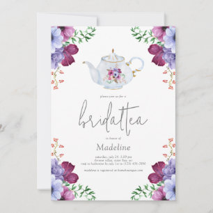 Elegante Floral Bridal Tea Bridal Shower Uitnodigi Kaart