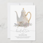 Elegante Floral Bridal Tea Bridal Shower Uitnodigi Kaart (Voorkant)