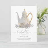 Elegante Floral Bridal Tea Bridal Shower Uitnodigi Kaart (Staand voorkant)