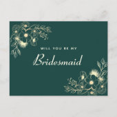 Elegante Floral Bruidsmeisje voorstel Kaart (Voorkant)