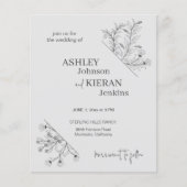 Elegante Floral bruiloft budget uitnodiging Flyer (Voorkant)