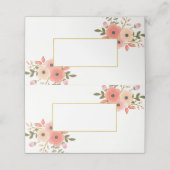 Elegante Floral bruiloft gevouwen plaats kaarten Plaatskaartje (Buitenkant ongevouwen)