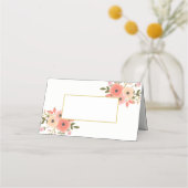 Elegante Floral bruiloft gevouwen plaats kaarten Plaatskaartje (Achterkant)