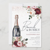 Elegante Floral Brunch en Bubbly Galentines Kaart (Voorkant)