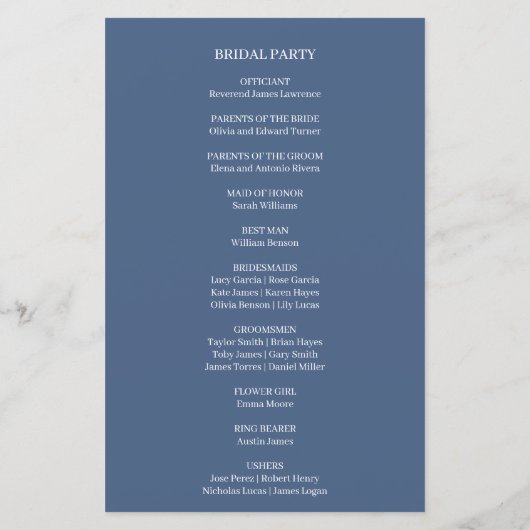 Elegante Floral Budget Wedding Programma (Achterkant)