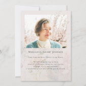 Elegante Floral Celebration of Life Memorial Kaart (Achterkant)