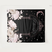 Elegante Floral Celestial Moon Stars Quinceañera Wandkleed (Voorkant (horizontaal))