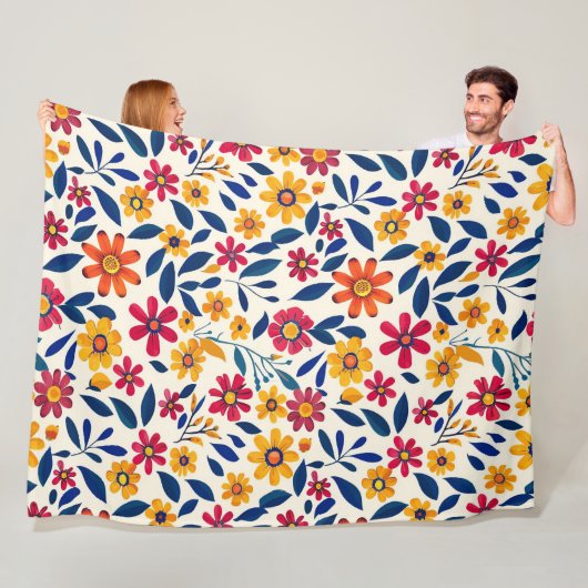 Elegante Floral Charm 60x80 Fleece Deken (In situ)